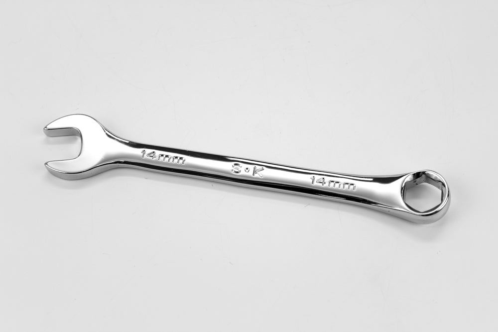 14mm 6-Point Metric Combination Chrome Wrench - Professional Automotive & DIY Tool for Tightening Bolts and Nuts