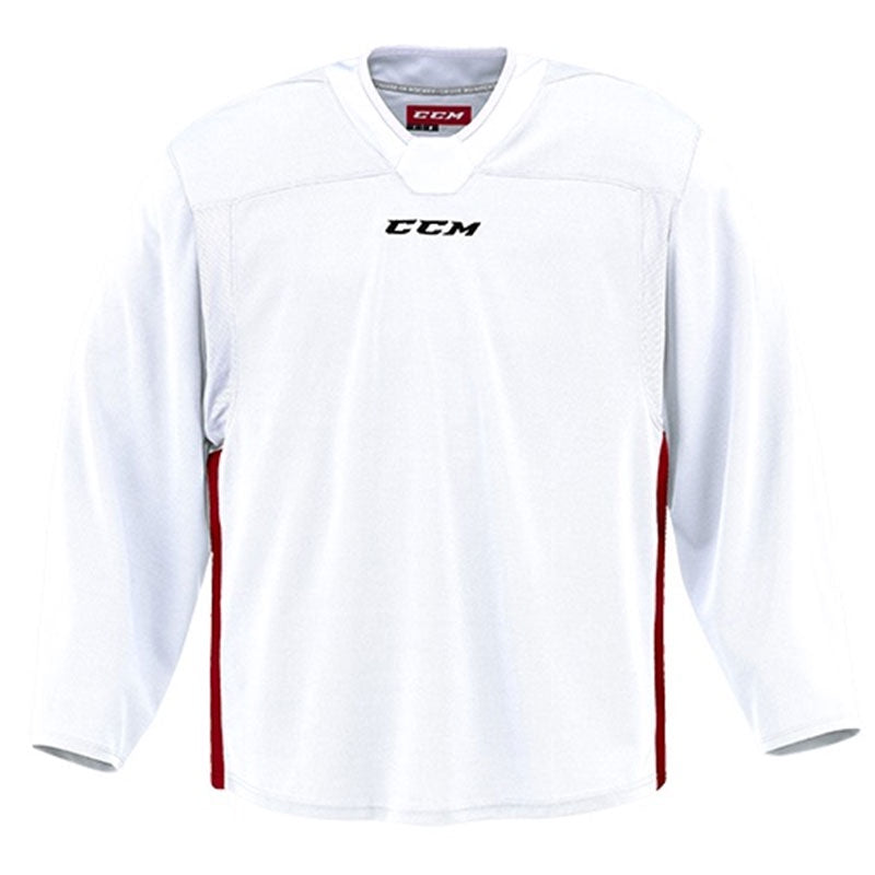 CCM Quicklite 6000 White/Red Custom Hockey Practice Jersey - Lightweight Performance Jersey for Ice Hockey Training & Games