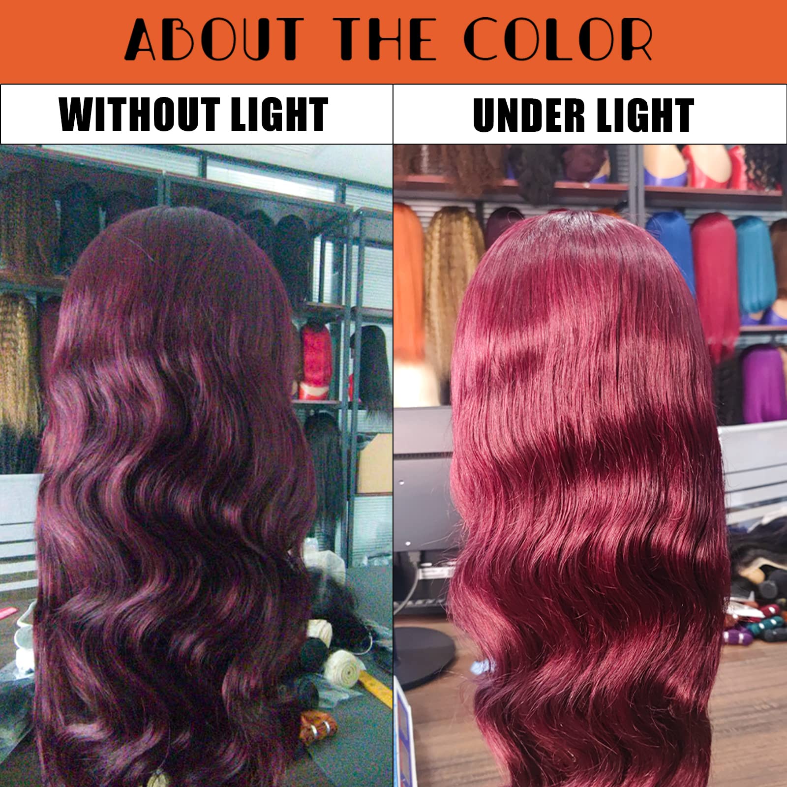 99J Burgundy 13x6 Lace Front Wigs Human Hair - Pre Plucked Bleached Knots with Baby Hair, 180% Density Body Wave Glueless Wig for Black Women (26 Inch) - Perfect for Daily Wear, Parties, Weddings & Special Occasions