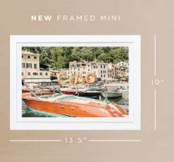 Gray Malin Ciao Portofino Mini Framed Print - Coastal Wall Art for Beach House Decor, Office & Living Room