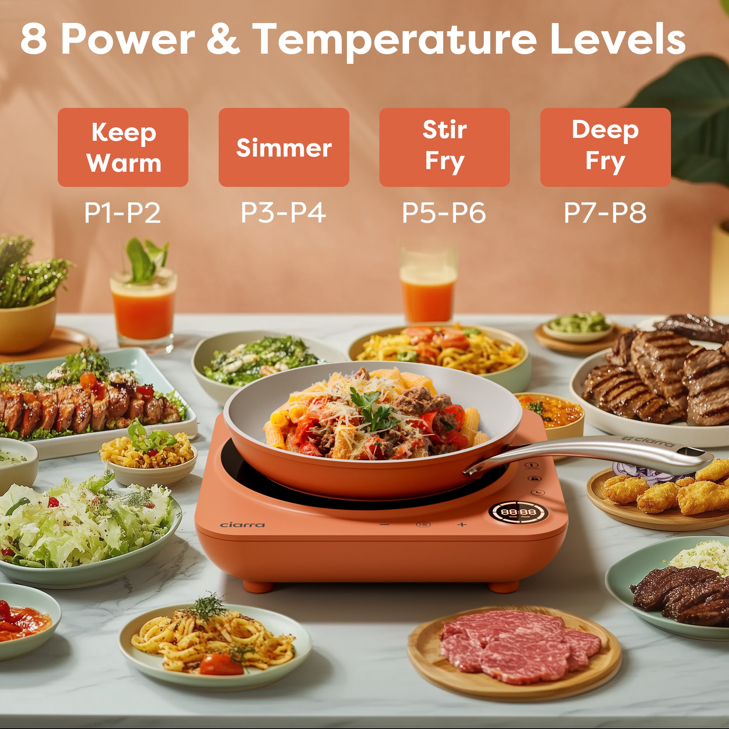 Portable Induction Cooktop 1500W - Fast Heating Electric Stove with Donut Design for Kitchen, Camping & Dorm Use