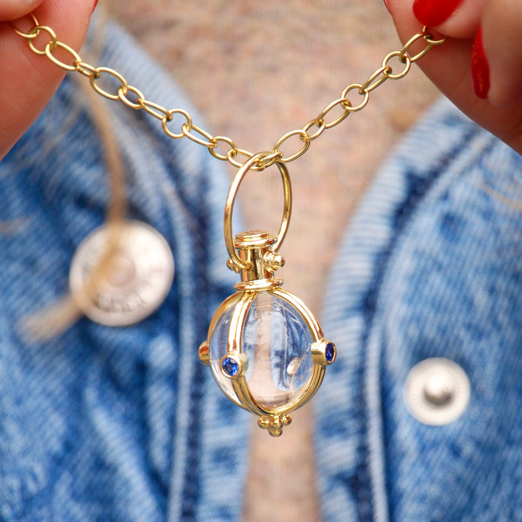 Temple St. Clair Ribbon Chain Necklace - 18K Gold Plated Elegant Jewelry for Women | Perfect for Weddings, Parties & Everyday Wear