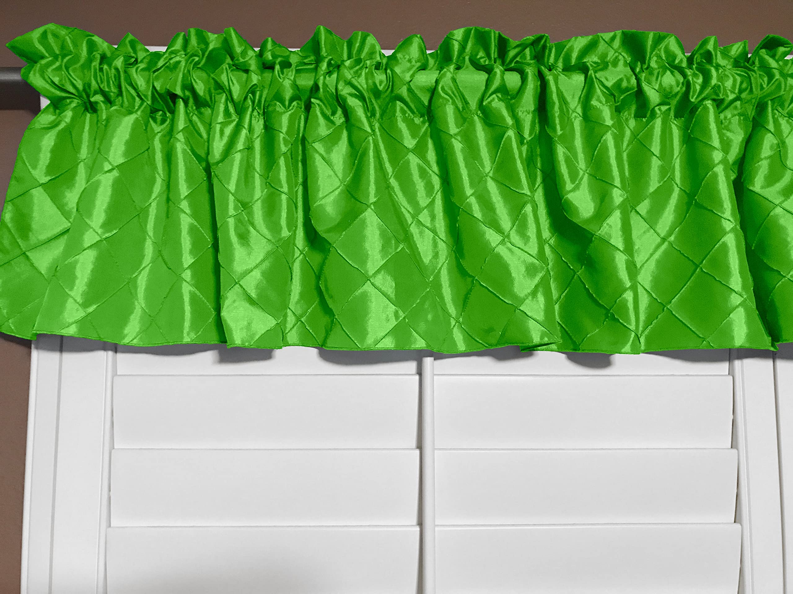 Decorative Pintuck Taffeta Cross Stitch Diamond Pattern Window Valance - 54