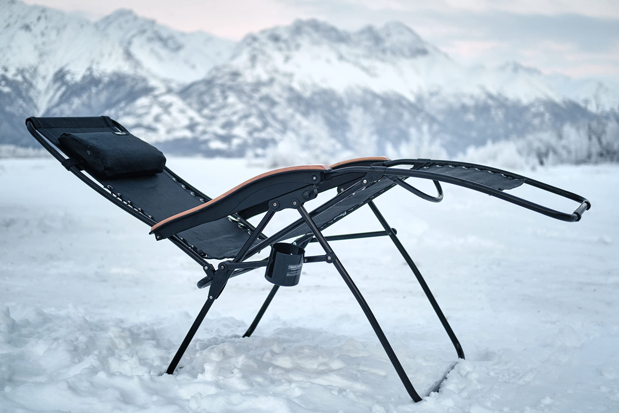 Portable Folding Travel Chair - Lounge Lizard Black Outdoor Camping & Beach Relaxation Chair