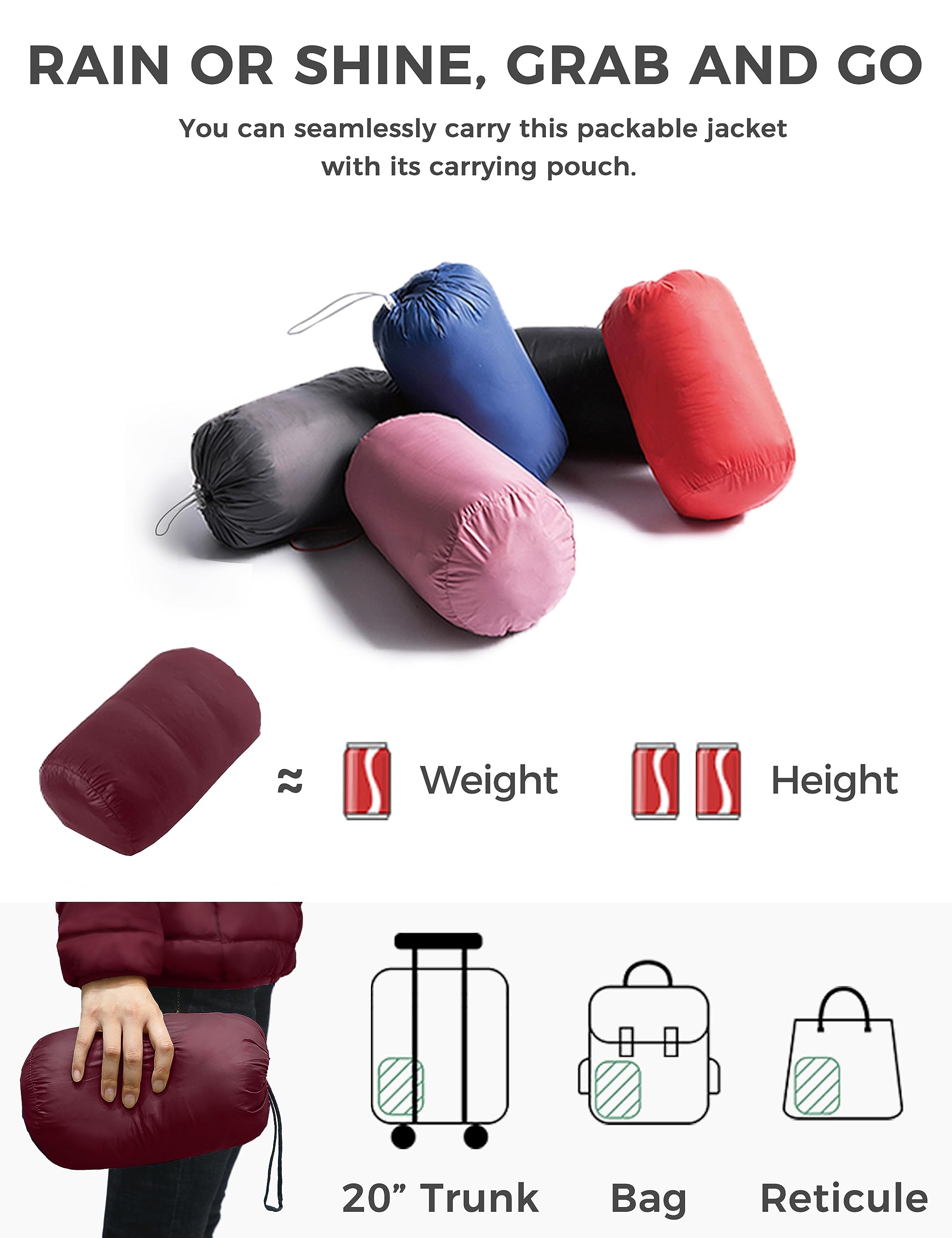 Wantdo Women's Lightweight Packable Down Jacket - Hooded Winter Puffer Coat for Outdoor Activities, Travel & Cold Weather