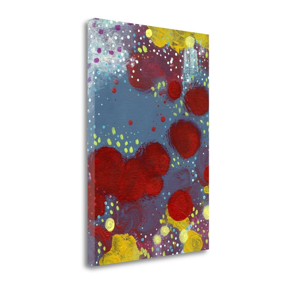 Big Red Flowers Abstract Art Print by Sarah Ogren - Gallery Wrapped Canvas Giclee for Living Room, Bedroom & Office Decor