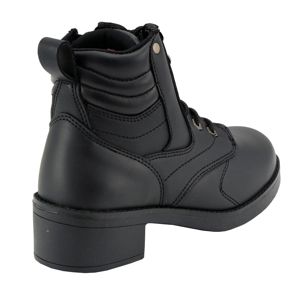 Milwaukee Leather MBK9275 Boys Black Lace-Up Boots with Side Zipper - 1.5 Inch Heel - Durable Leather Shoes for Kids - Perfect for School, Outdoor Play & Casual Wear