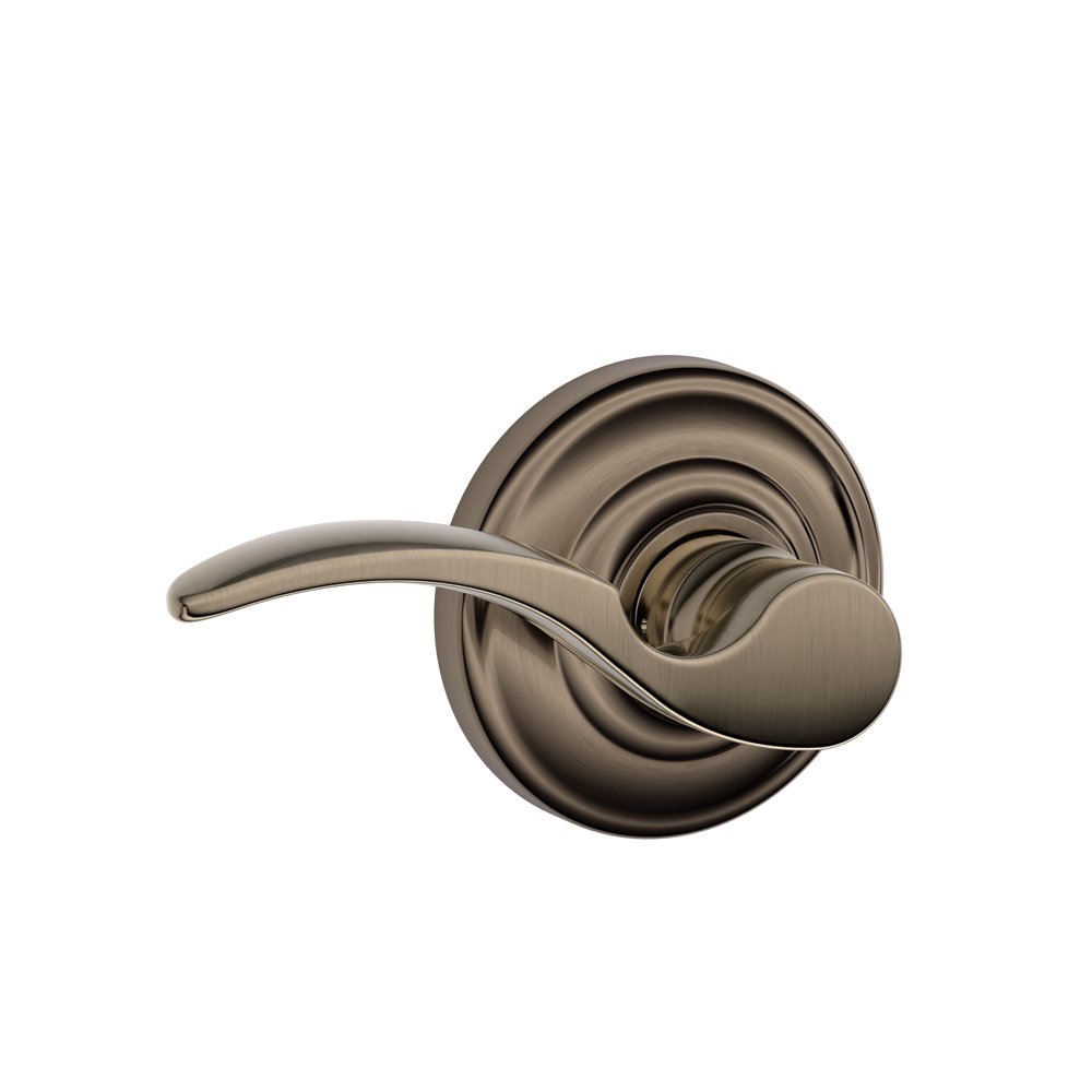 Schlage St. Annes Passage Lever Door Handle - Andover Rose & Antique Pewter Finish | Secure & Stylish Entry Door Hardware for Home & Office Use