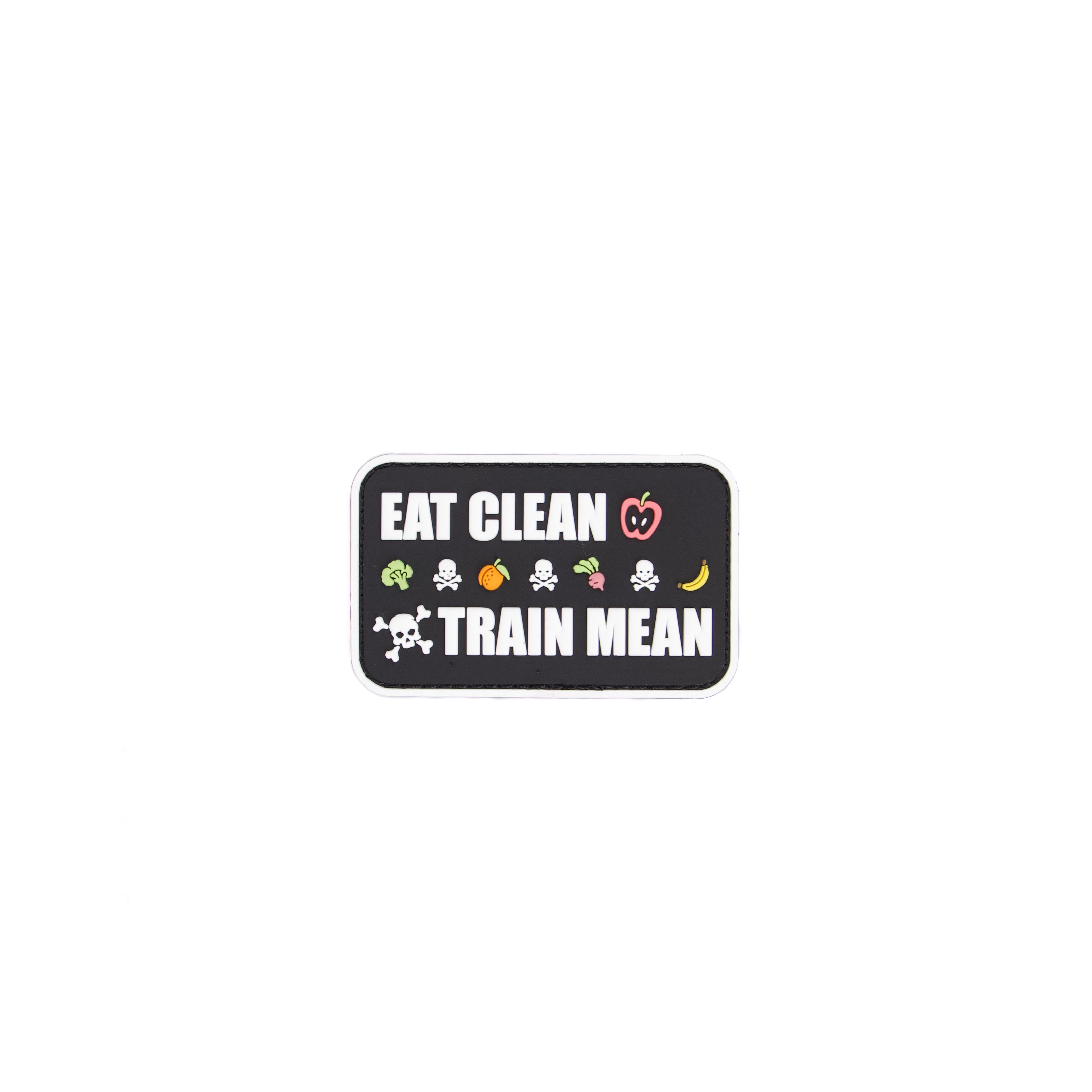 Eat Clean Train Mean Patch - Motivational Iron-On Patch for Fitness & Workout Gear - Perfect for Gym Bags, Jackets & Activewear