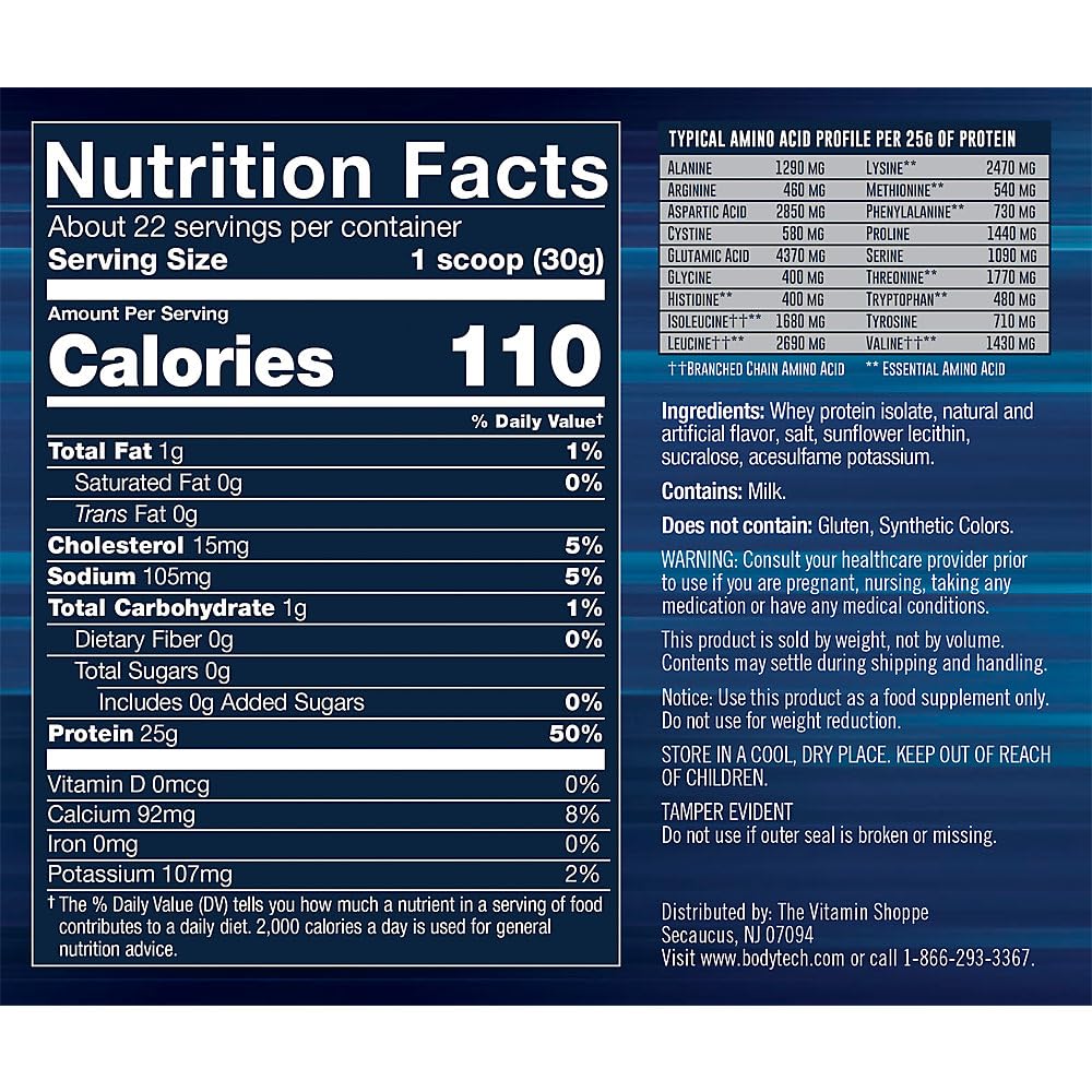 Bodytech Whey Protein Isolate Powder - Fruity Cereal Flavor (1.5 lbs, 23 Servings) | Low Carb High Protein Supplement for Muscle Recovery & Post-Workout | Perfect for Gym, Fitness & Weight Loss