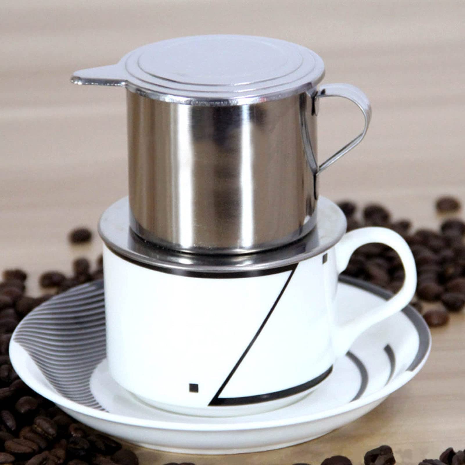 Premium 100ml Vietnamese Style Coffee Dripper Cup - Stainless Steel Coffee Filter Maker & Infuser Pot for Authentic Phin Coffee at Home or Office