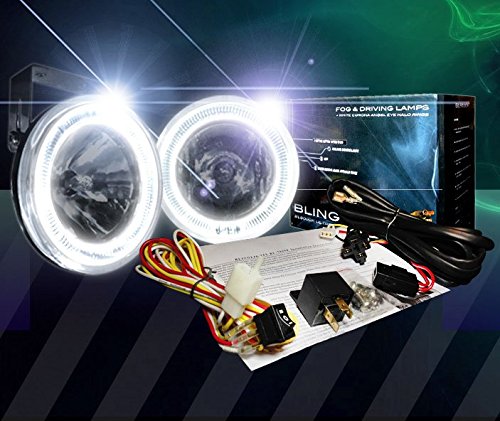 1998-2002 Pontiac Firebird Trans Am Halo Fog Lights Kit - Angel Eye LED Driving Lights & Foglamps for Enhanced Night Visibility (Compatible with Wings West Body Kits) - Perfect for Street Racing, Car Shows & Night Driving