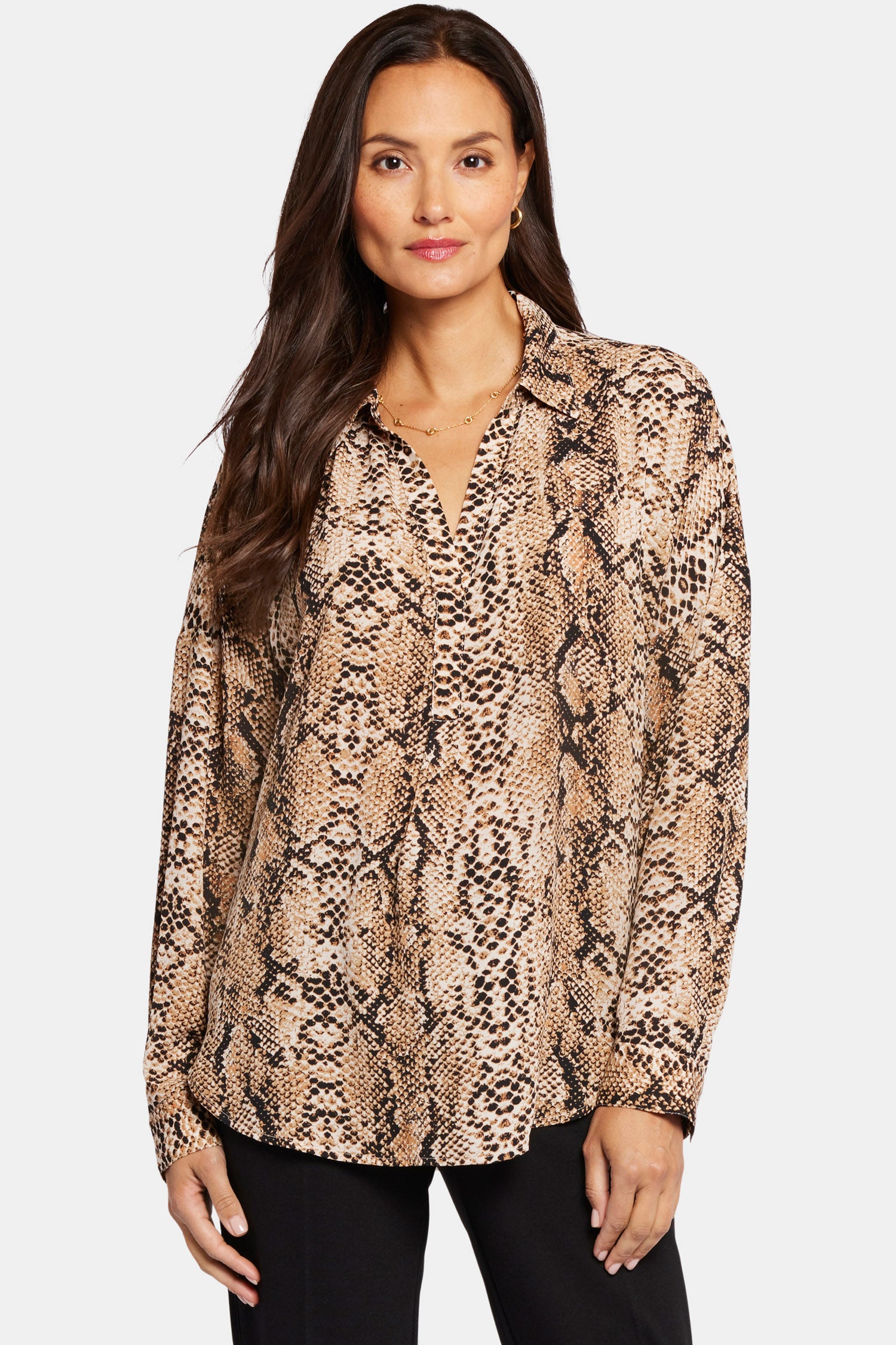 Victorian Style Becky Blouse in Python Print Pink Taupe - Elegant Vintage Top for Women, Perfect for Parties, Weddings & Special Occasions