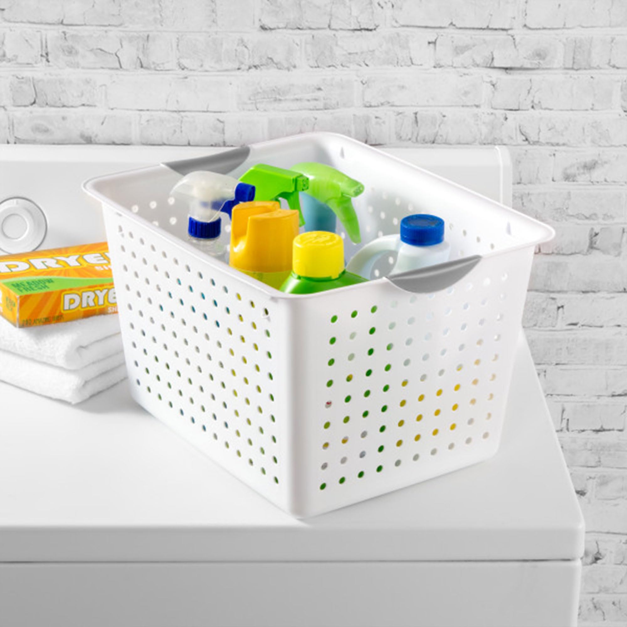 Sterilite Deep Ultra Basket - 18-Pack White Storage Bins for Closet, Pantry & Cabinet Organization | Space-Saving Open Containers for Shelving & Countertop Use | Perfect for Home, Office & Laundry Room Storage