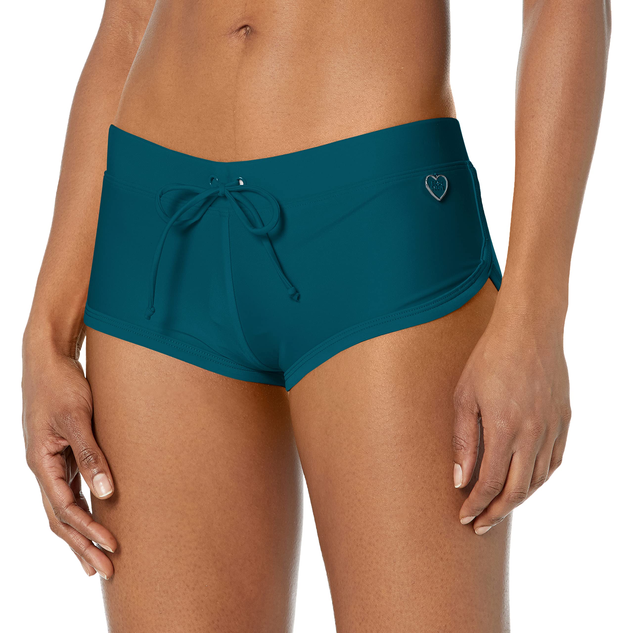 Body Glove Women's Smoothies Sidekick Solid Sporty Bikini Bottom Swimsuit Shorts - Comfortable Swimwear for Beach, Pool & Water Sports