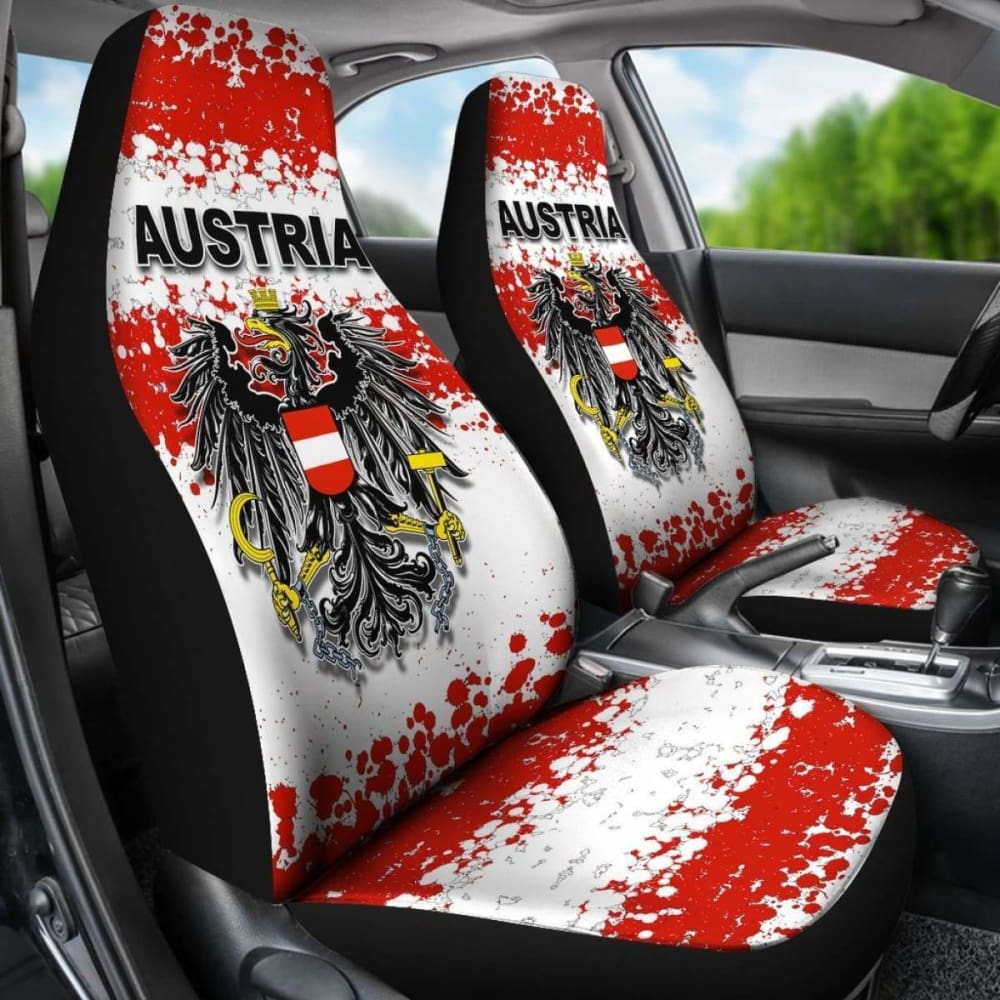 Stylish Austria Special Grunge Flag Car Seat Covers T232125 - Durable & Comfortable for Cars, Trucks & SUVs - Perfect for Road Trips & Daily Commutes