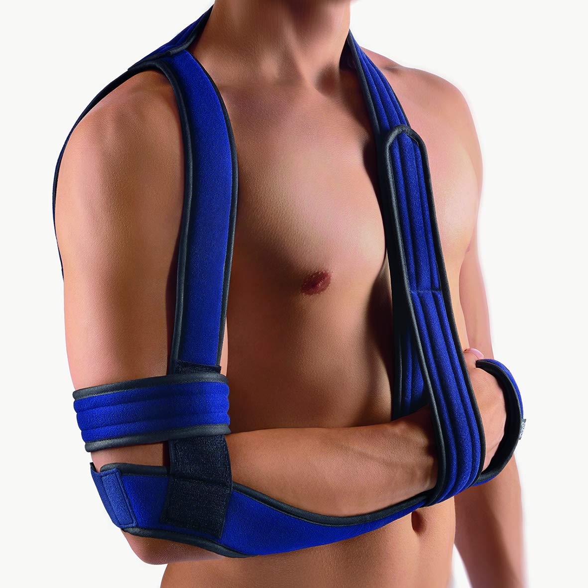 Bort 121350 Arm Sling Shoulder Immobilizer - Adjustable Arm Support Strap & Waterproof Clavicle Brace for Broken Collarbone, Torn Rotator Cuff, Shoulder Dislocation & AC Separation - Small Size in Blue - Ideal for Post-Surgery Recovery & Sports Injury Support