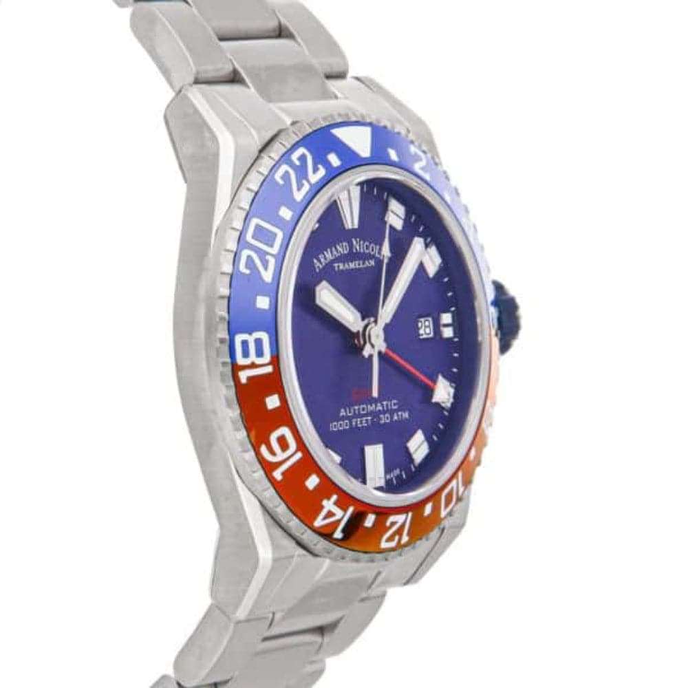 Armand Nicolet A486BGU BU MA4480AA Men's Luxury Watch with Blue Silicone Strap - Perfect for Business, Casual & Formal Occasions