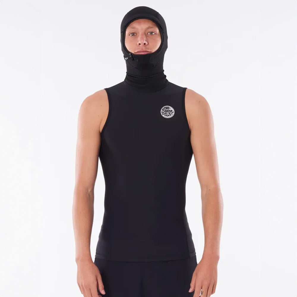 Rip Curl Flashbomb 0.5mm Hooded Vest - Men's Lightweight Surfing Wetsuit Top for Cold Water Swimming & Paddleboarding