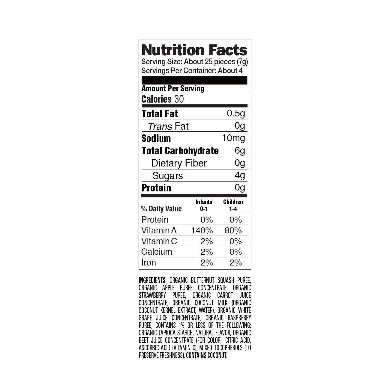 Happy Baby Organics Creamies Freeze-Dried Veggie & Fruit Snacks with Coconut Milk - Strawberry Raspberry & Carrot - 1 Ounce (Pack of 1) - Healthy Baby & Toddler Snacks for On-the-Go, Travel & Daycare