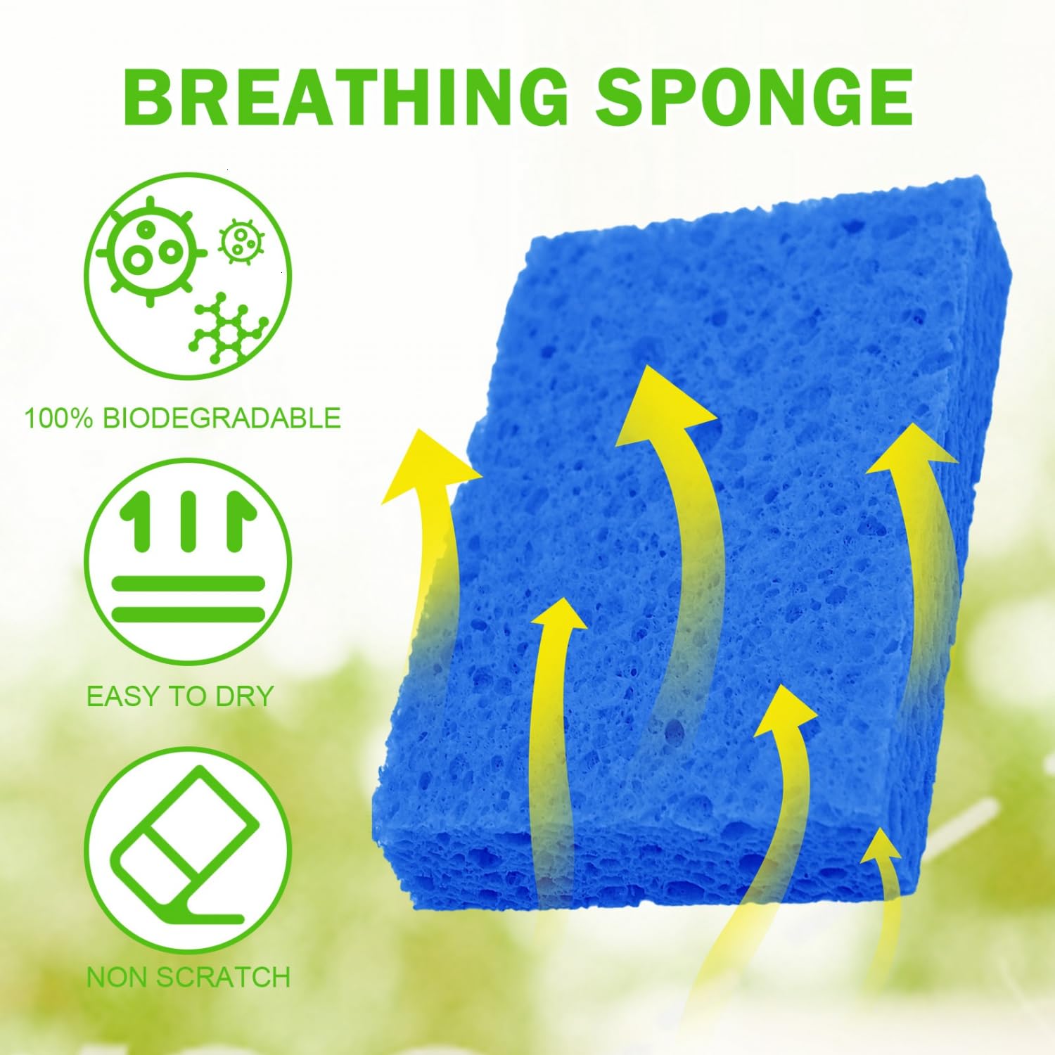 YoleShy 24 Pack Natural Cellulose Compressed Kitchen Sponges - Reusable, Non-Scratch Dish Sponges for Cleaning, DIY & Kids Crafts - Perfect for Washing Dishes, Countertops & Bathroom Surfaces