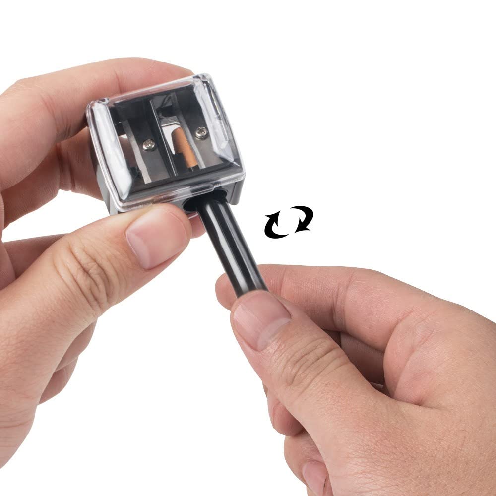 Andy's Orchids Dual Hole Cosmetic Pencil Sharpener - Eyeliner, Lip & Eyebrow Pencil Sharpener with Cover (5 Pack) - Perfect for Makeup Kits, Travel & Professional Makeup Artists