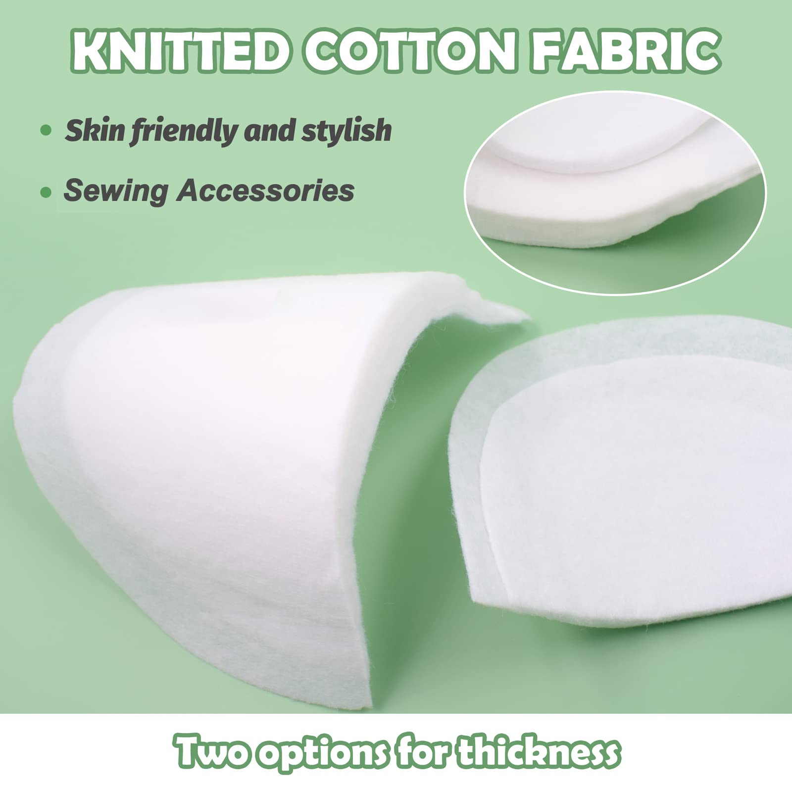 2 Pairs White Cotton Shoulder Pads for Women - Sewing Padded Shoulder Pads for Tops, Blouses, Knitwear, Blazers & Jackets - DIY Sewing Accessories for Professional Tailoring & Clothing Alterations