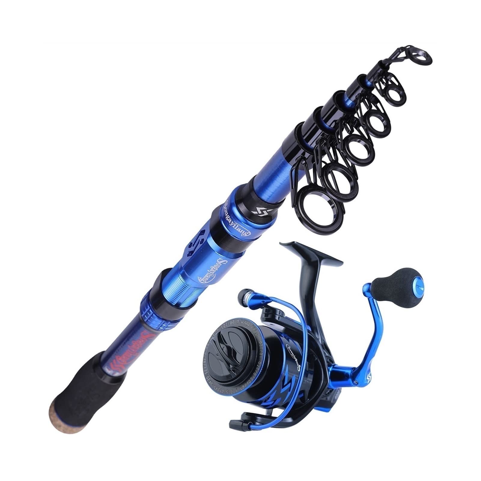 YT.JYUERI Telescopic Fishing Rod and Reel Combo - 1.8-3.0m Ultralight Portable Fishing Pole with 6.2:1 Gear Ratio Reel (2.7M Rod + 3000 Reel) - Perfect for Freshwater, Saltwater, and Travel Fishing Adventures