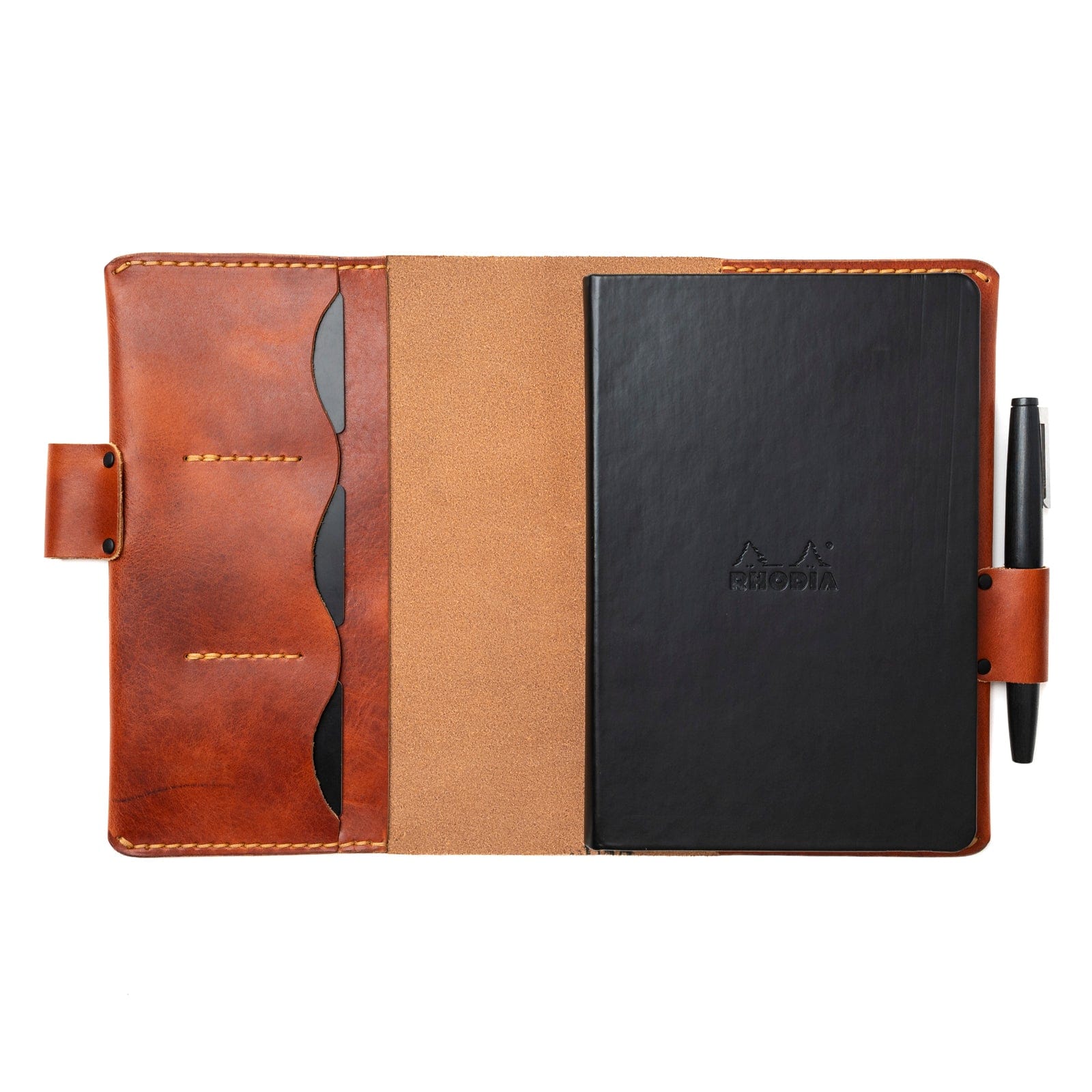 Premium Genuine Leather A5 Notebook Cover for Rhodia - Elegant & Durable Journal Protector - Perfect for Office, School & Travel Writing