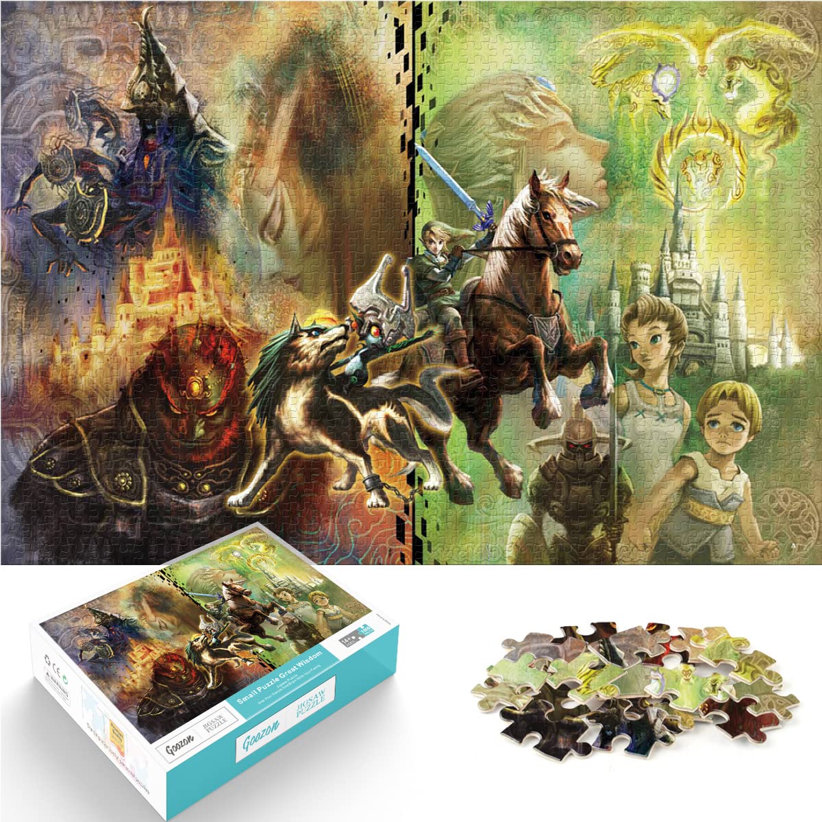 1000 Piece The Legend of Zelda Jigsaw Puzzle for Adults & Kids - Brave Warrior Game Scene - Challenging Family Board Game Toy (38x26cm) | Home Decor, Gift Idea, Stress Relief & Cognitive Training
