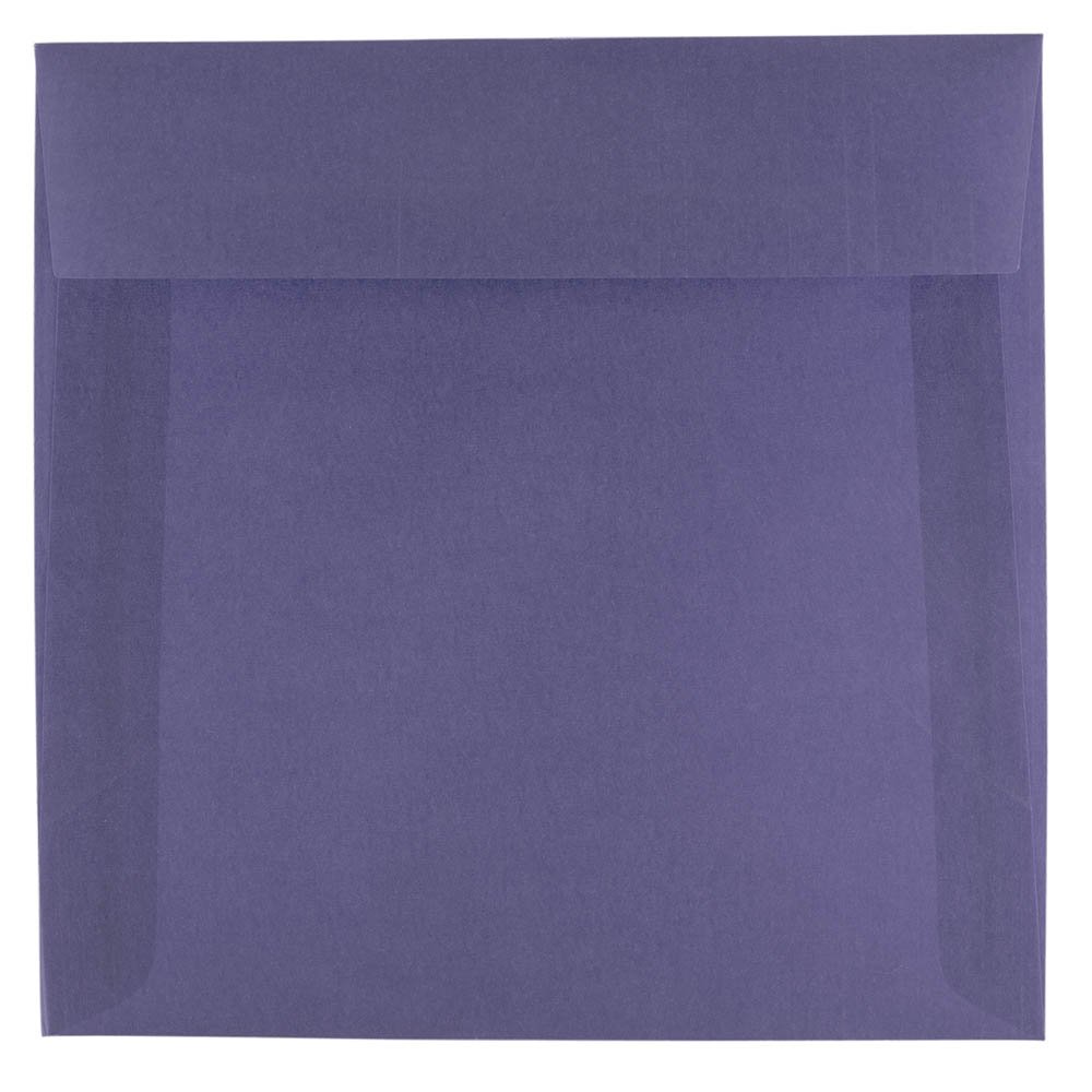 JAM PAPER 6.5 x 6.5 Inch Square Translucent Vellum Envelopes - Wisteria Purple - Pack of 250 for Wedding Invitations, Greeting Cards & Party Favors