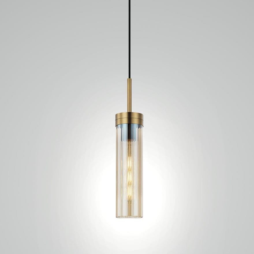 Georgia Glass Ribbed Pendant Light - Elegant Handmade Glass Ceiling Fixture for Dining Room, Kitchen Island & Bedroom Lighting