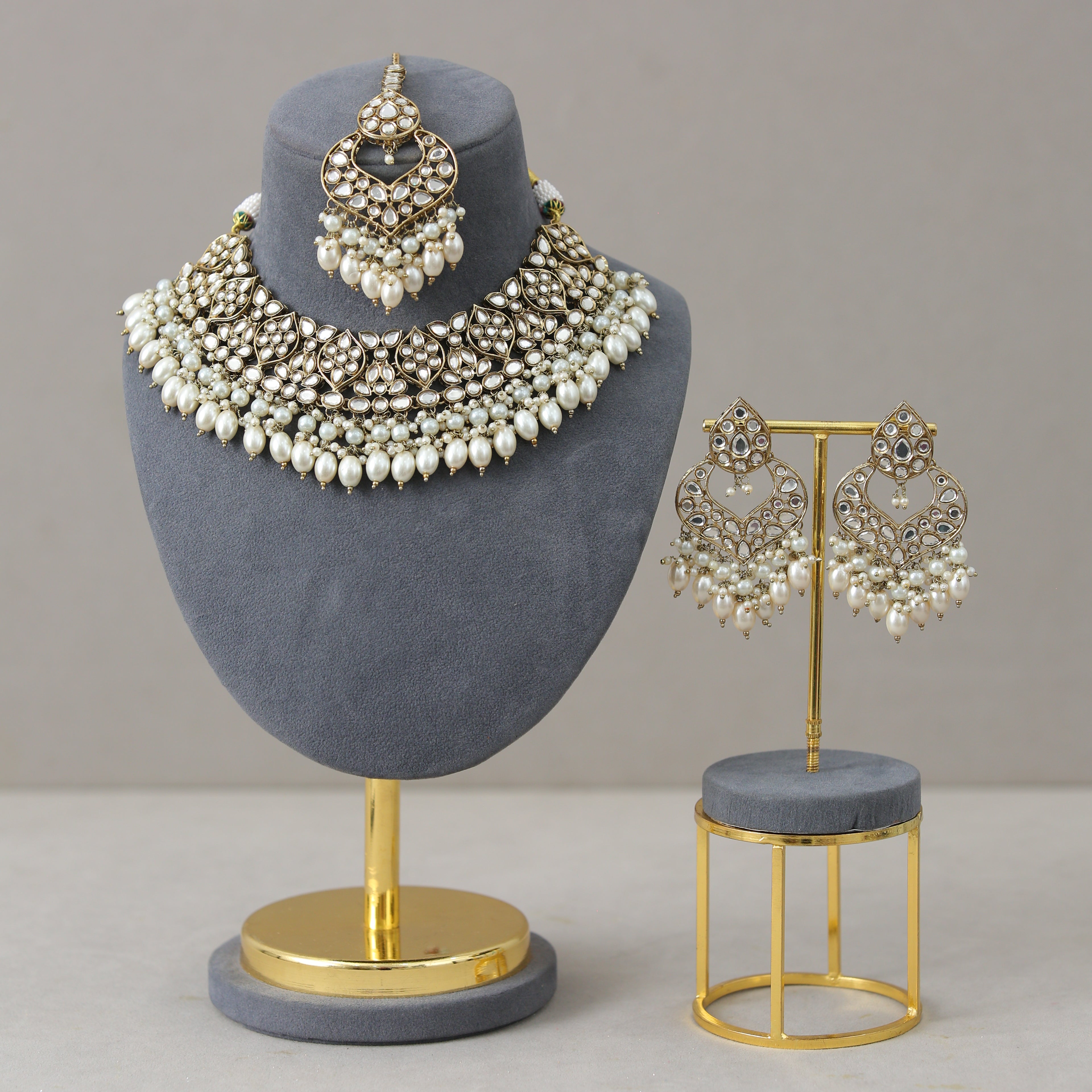 Kaira Polki Full Set Jewelry - Exquisite Indian Bridal Necklace Set for Weddings & Special Occasions | Perfect for Brides, Party Wear & Festive Celebrations
