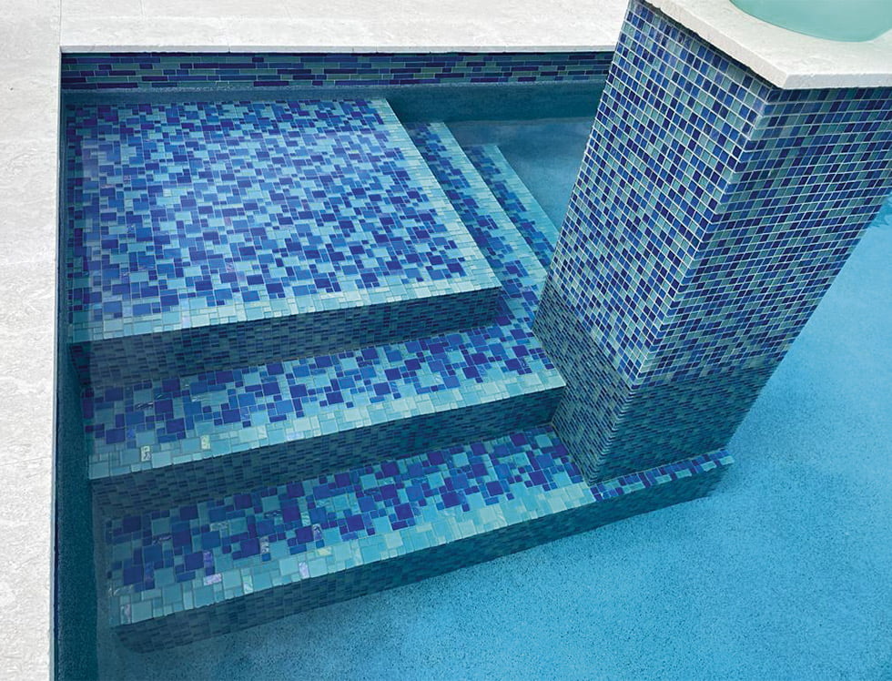 Glass Pool Mosaic Tile Vieques Blend 1
