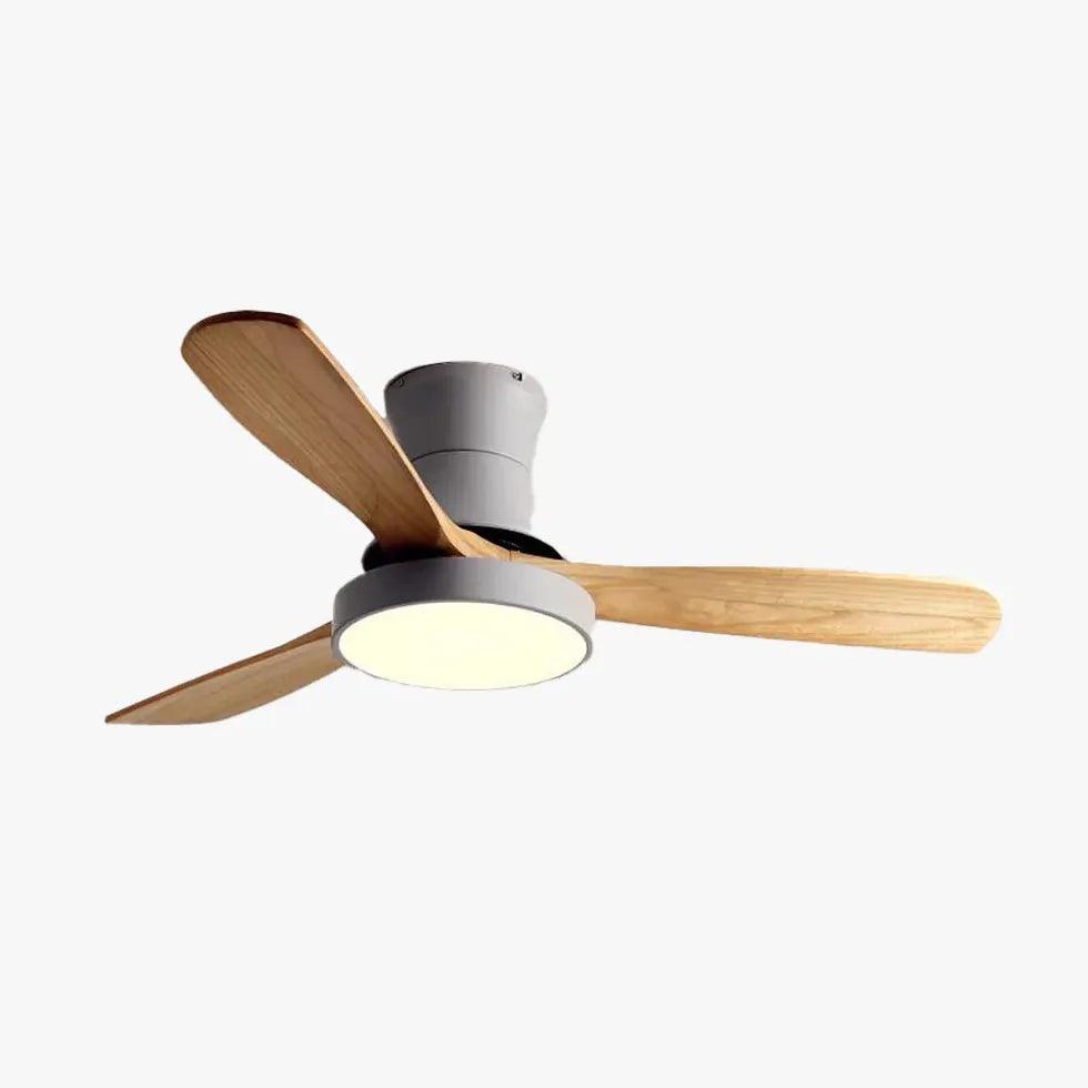 3-Blade Wooden Ceiling Fan with LED Light Kit - Modern Rustic Style for Bedroom, Living Room & Outdoor Patio