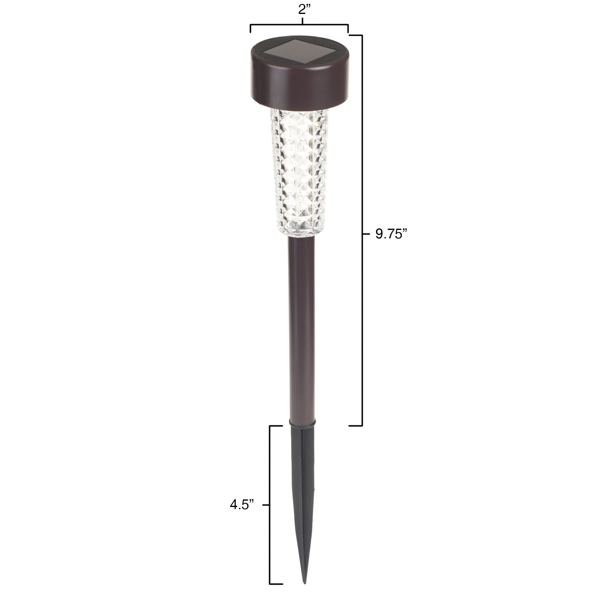 Pure Garden 50-175 Bronze Solar Powered Outdoor Lights (Set of 6) - Waterproof LED Landscape Lighting for Garden, Pathway, Patio, Yard, Driveway - 14.25” Height - Energy Efficient & Weather Resistant - Perfect for Evening Ambiance and Safety Lighting