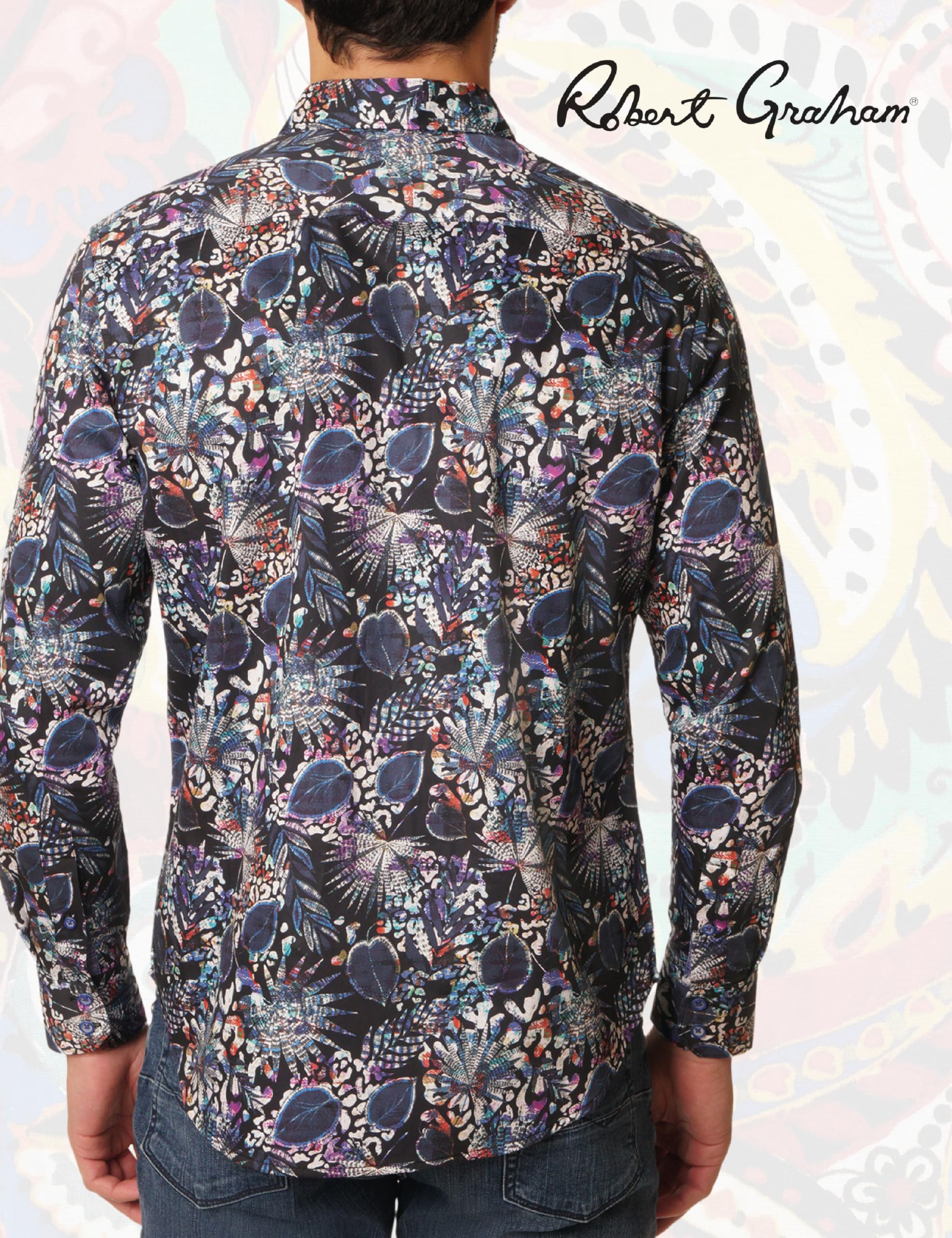 Robert Graham Men's Fowler Long-Sleeve Button-Down Shirt | Premium Cotton Dress Shirt for Business & Casual Wear | Office, Date Night & Special Occasions