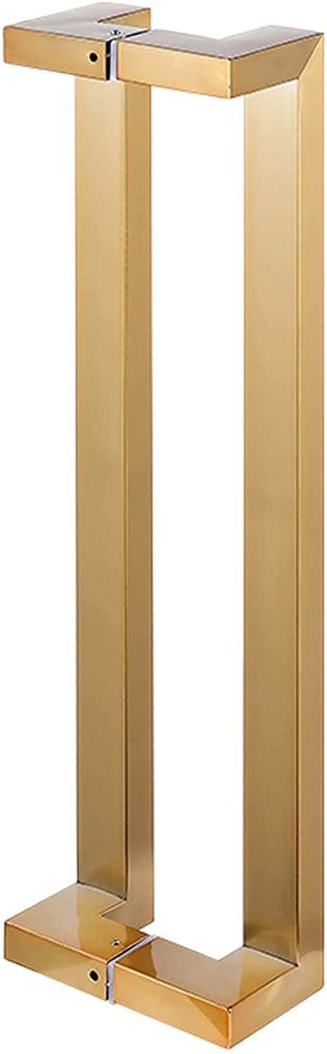 Premium Gold Two-Sided Glass Door Handle - Heavy Duty Stainless Steel Shower & Bathroom Pull Push Handle - Sliding Barn Door Hardware with Complete Fittings (47in/120cm, Gold) - Perfect for Modern Bathrooms, Showers & Sliding Barn Doors