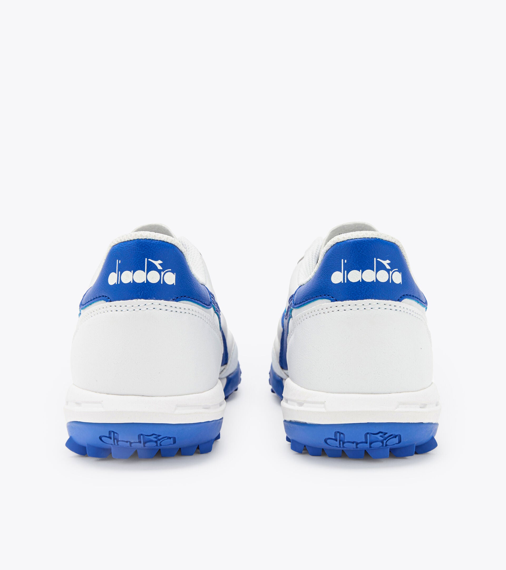 Diadora Calcetto II LT Turf Soccer Shoes for Men - White/Royal Blue - Indoor/Outdoor Artificial Grass Football Cleats - Perfect for Training & Matches