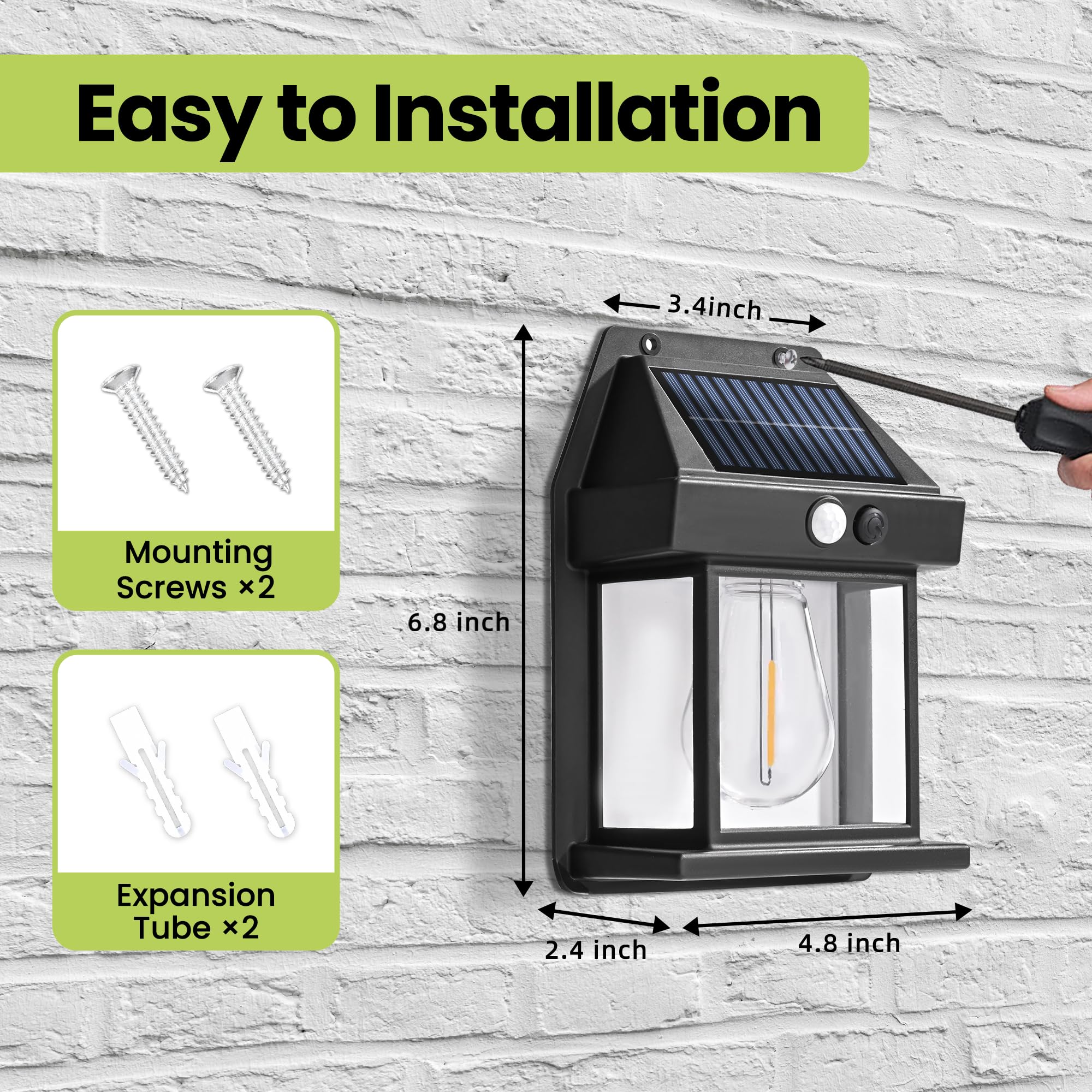 4 Pack Solar Motion Sensor Wall Lights - Waterproof LED Outdoor Lights with 3 Lighting Modes for Deck, Fence, Garage, Barn, Patio & Yard - Perfect for Home Security and Nighttime Illumination