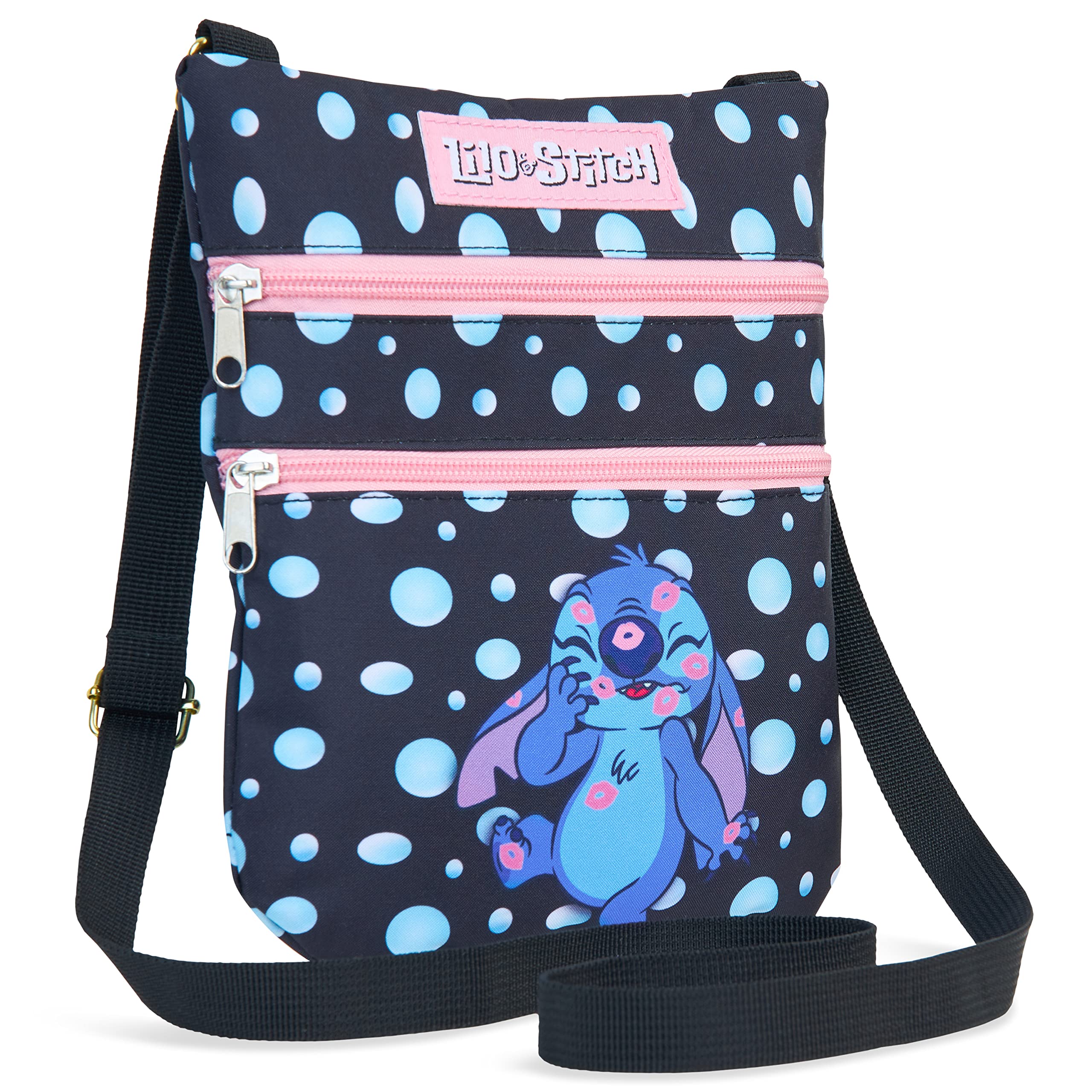 Disney Lilo & Stitch Crossbody Bag for Girls - Cute Black Shoulder Purse for School, Travel & Cosplay | Official Licensed Stitch Backpack Accessory