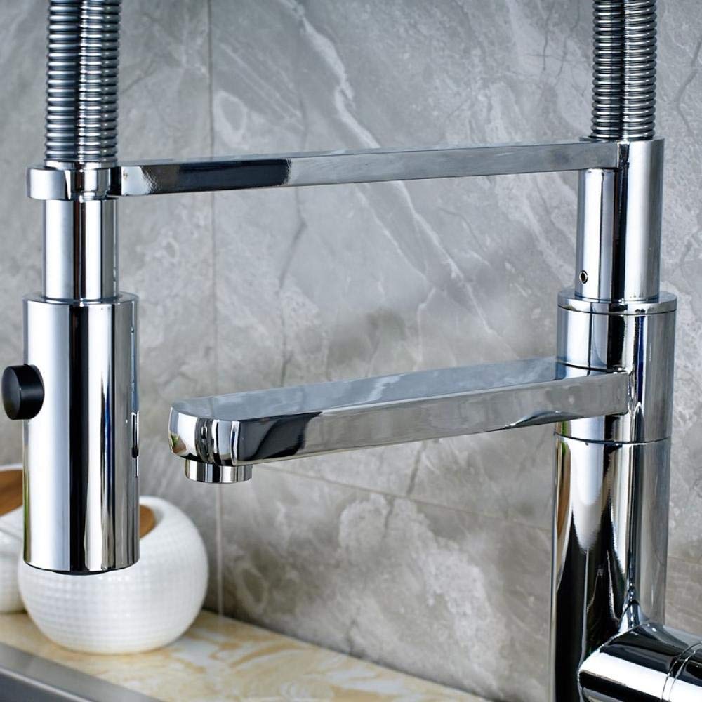Polished Chrome Single Handle Pull Down Kitchen Sink Faucet - Hot & Cold Water Mixer Tap for Modern Bathroom & Kitchen (Perfect for Washing Dishes, Filling Pots & Daily Cleaning)
