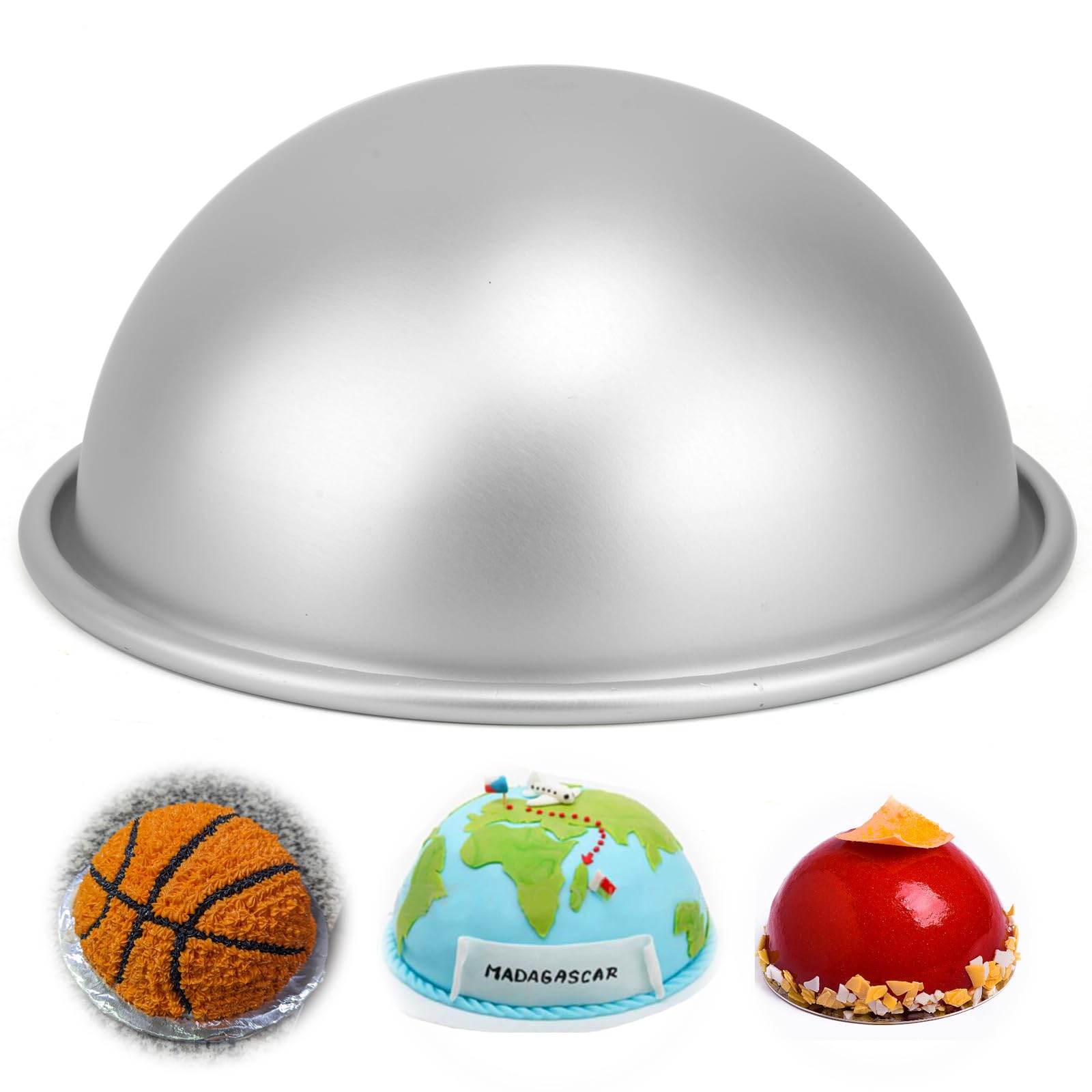 6 Inch Dome Cake Pan - Football & Soccer Hemisphere Cake Mold, Nonstick Aluminum Alloy Baking Tool for DIY 3D Sports Themed Cakes | Perfect for Birthday Parties, Baby Showers & Game Day Celebrations