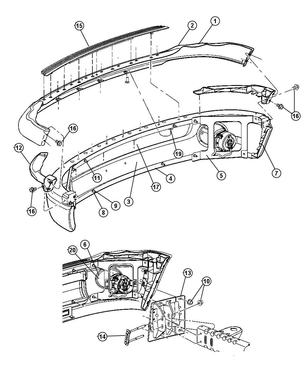 Mopar 55077896AB Front Bumper Panel Replacement for Dodge Ram 1500 2500 3500 - Durable & Perfect Fit for Off-Road & Daily Driving
