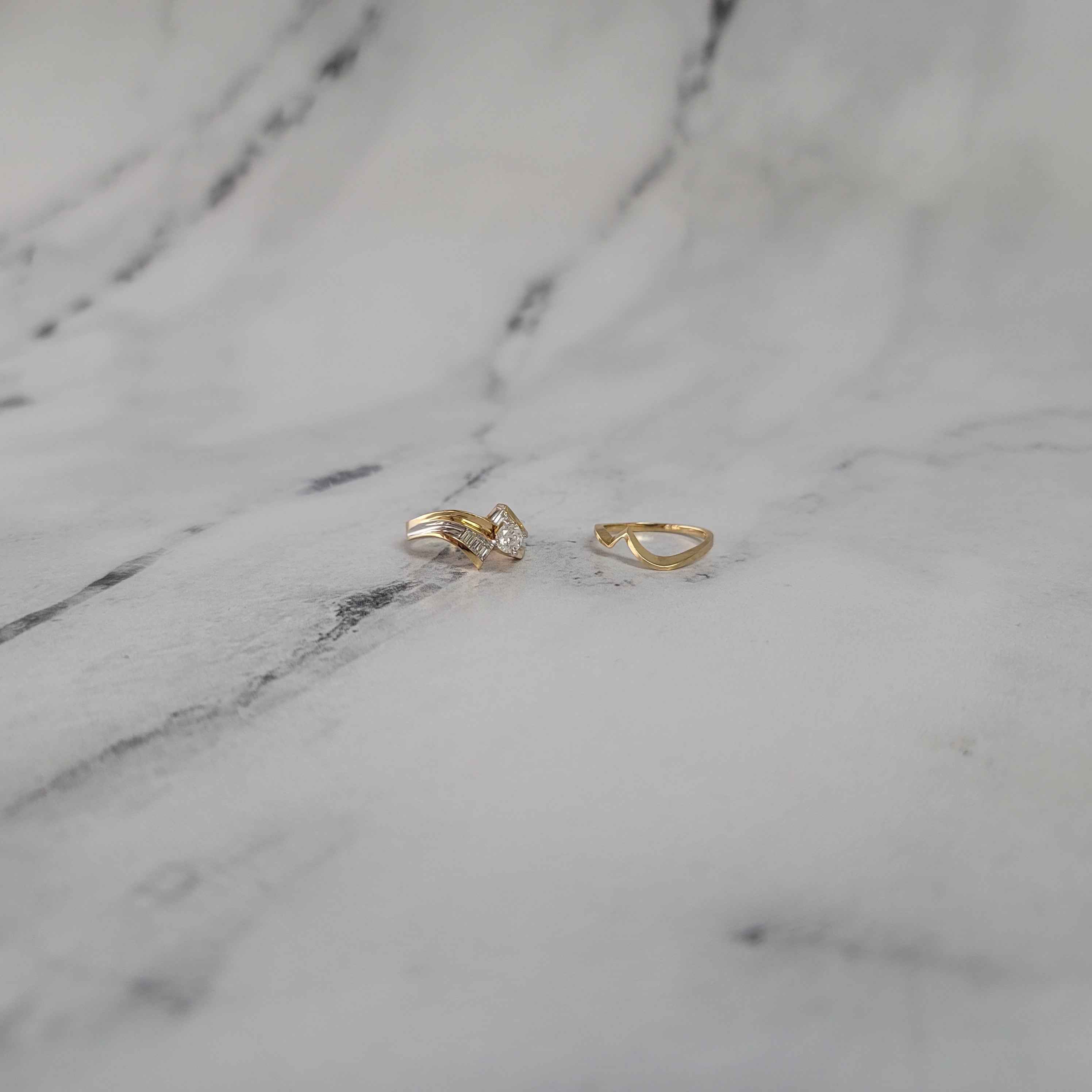 0.75cttw Diamond Wedding Ring Set in 14k Two-Tone Gold - Elegant Bridal Jewelry for Engagement & Anniversary Gifts