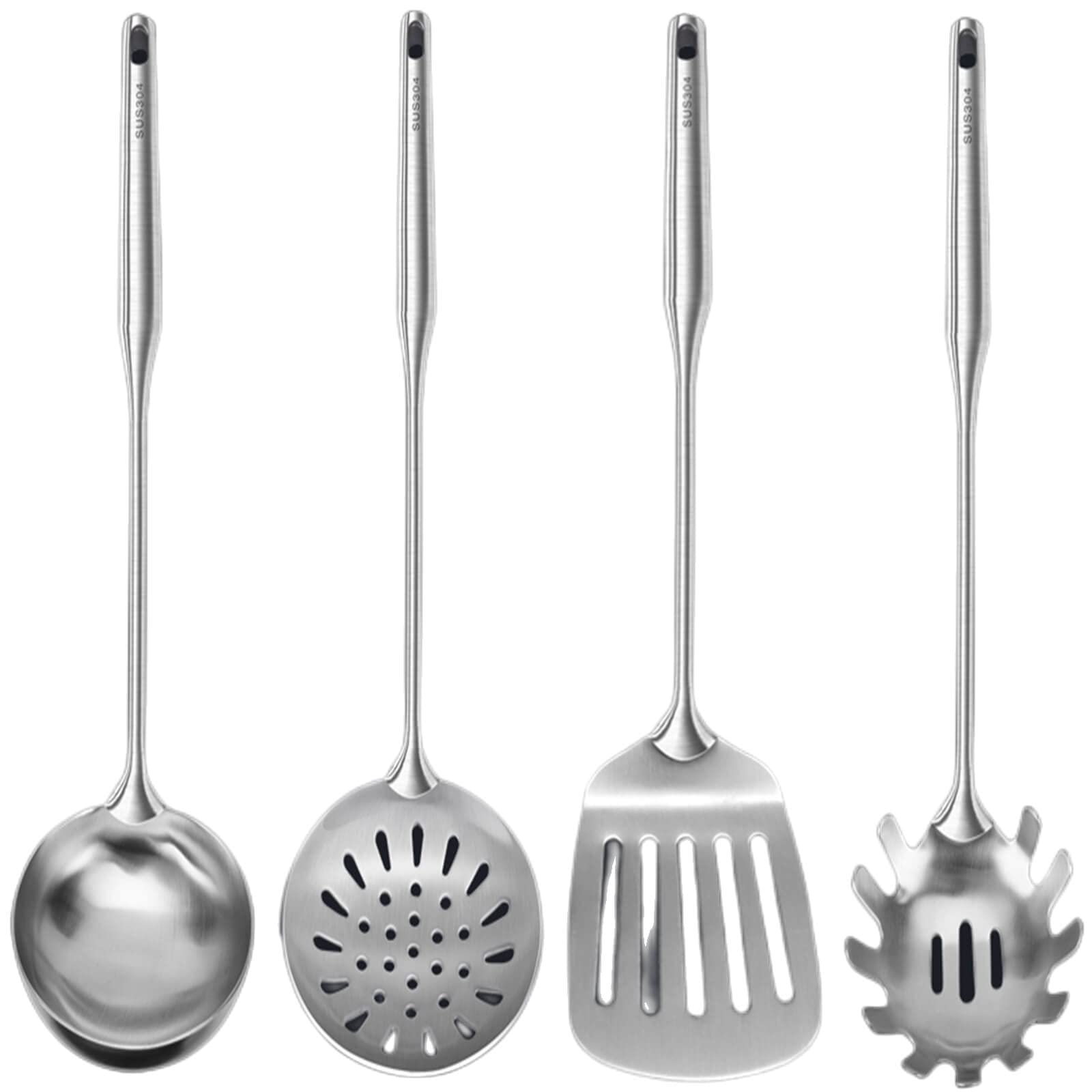 Premium Stainless Steel Kitchen Utensils Set - 15-Piece Nonstick Cooking Tools with Heat-Resistant Silicone - Perfect for Wok Cooking, Baking & Everyday Meal Prep - Essential Kitchen Gadgets for Home Chefs