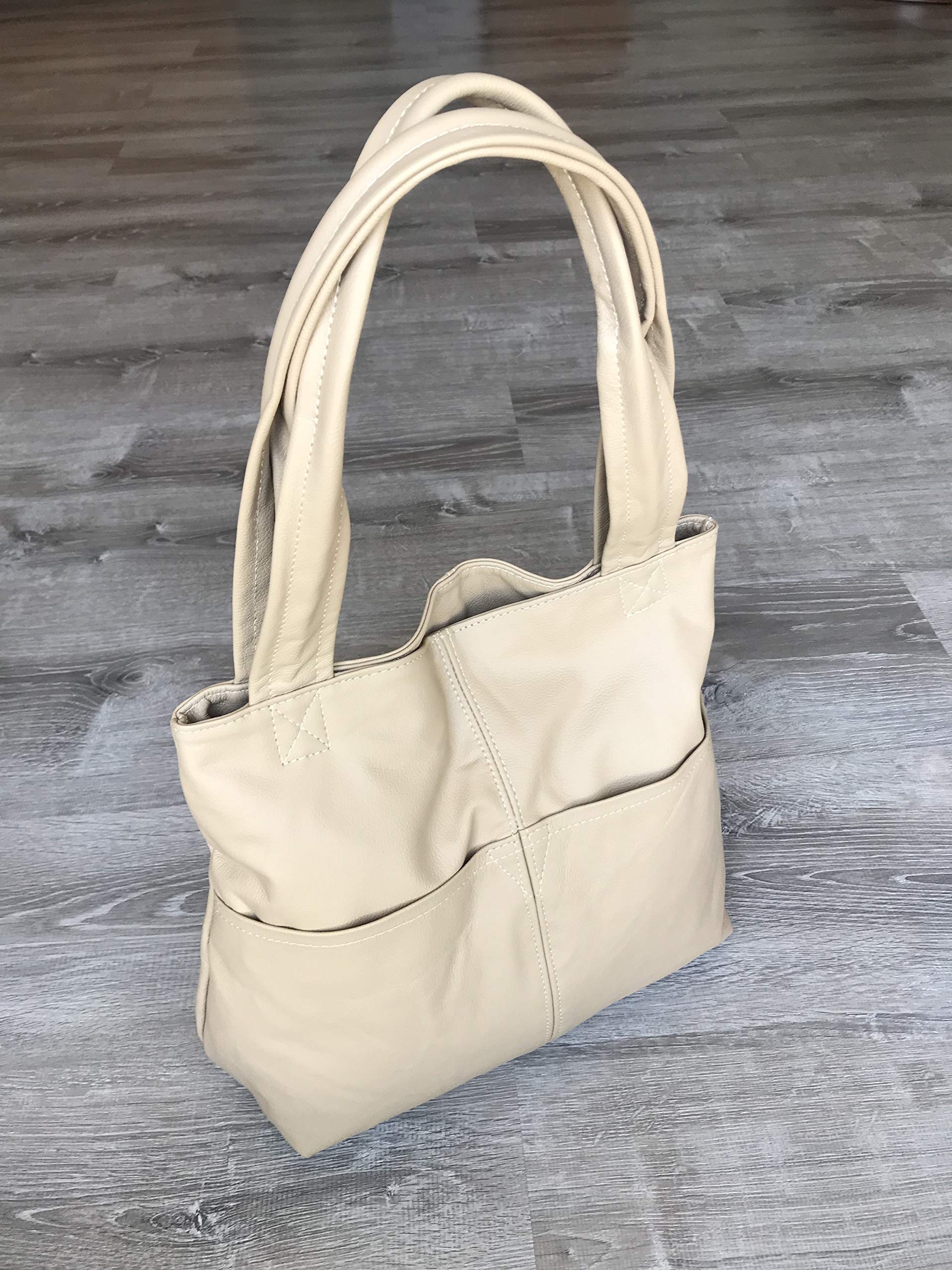 Fgalaze Camel Leather Handbag for Women - Everyday Casual Shoulder Purse for Work & Travel