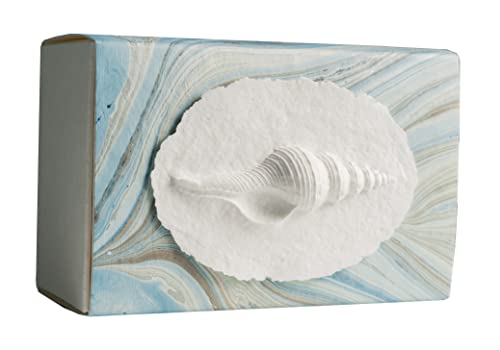 Shell in Mist, Shell on Blue Paper Inspired By Silver Metallic Accents