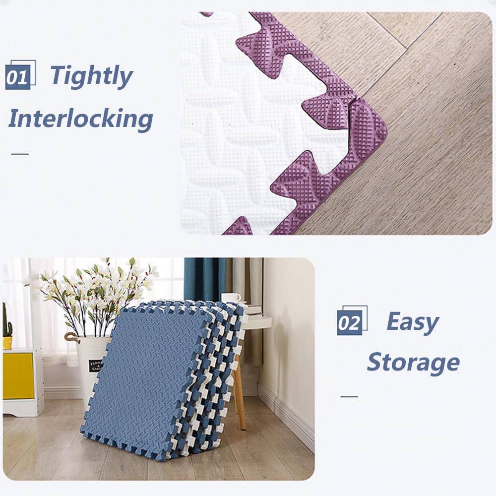 9 Tiles Interlocking EVA Foam Floor Mats - 1 Inch Thick Non-Slip Exercise Mats for Home Gym, Yoga, Fitness & Workout Equipment Protection - Perfect for Garage, Playroom, and Basement Flooring