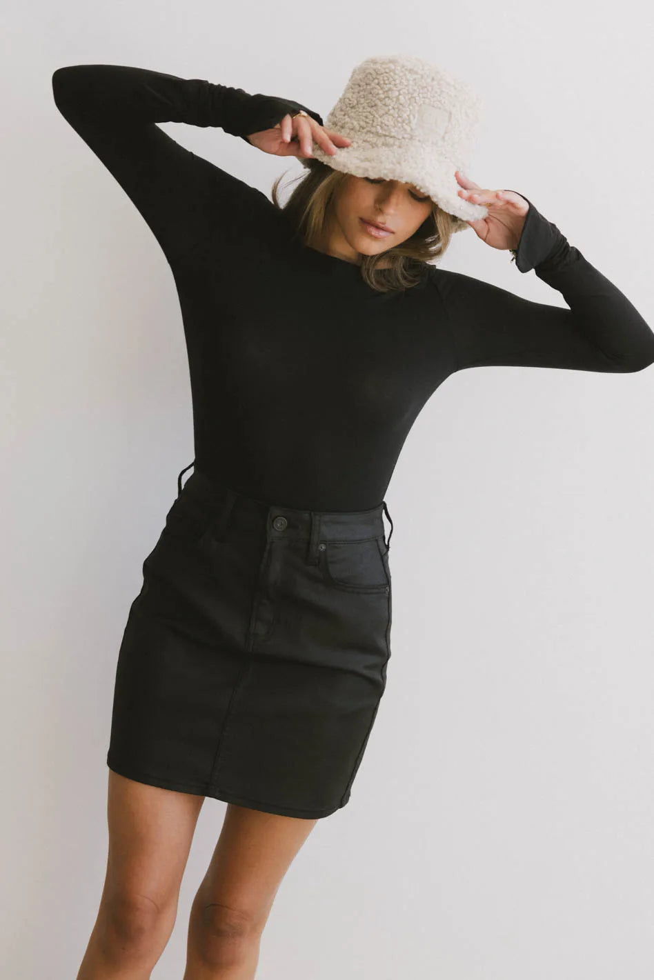 Graham Basic Black Top for Women - Soft Cotton Crewneck T-Shirt - Casual Everyday Wear - FINAL SALE | Perfect for Layering, Work, and Weekend Outfits